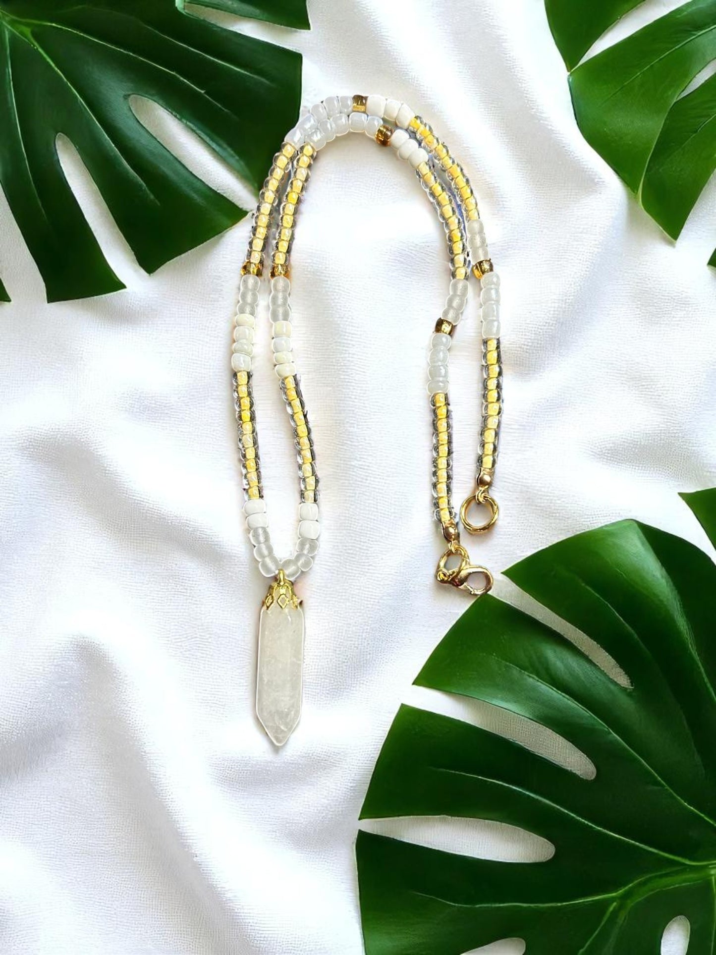 Collier Quartz blanc