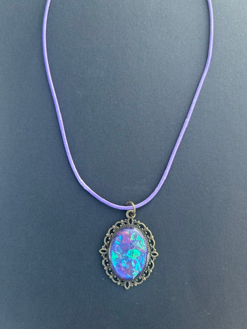 Collier époxy pailleté